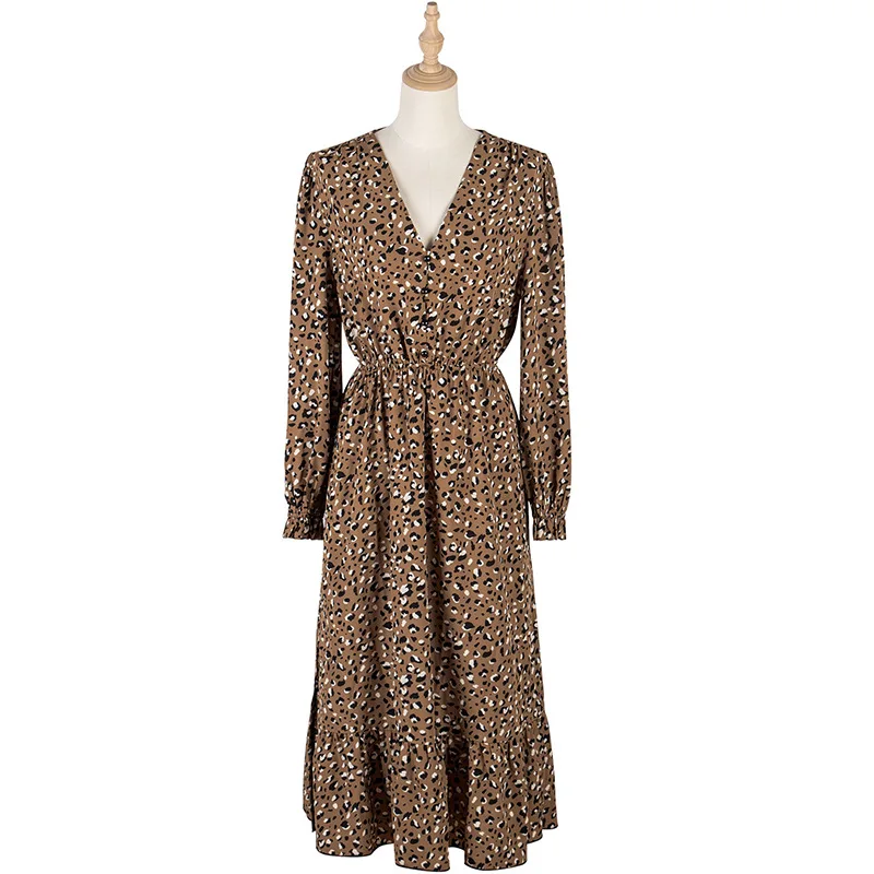 Women's Autumn and Winter New V-neck Printed Dress Puff Sleeve Large Swing Black Slit Dress Female Dgcs
Women's Autumn and Winter New V-neck Printed Dress Puff Sleeve Large Swing Black Slit Dress Female Dgcs