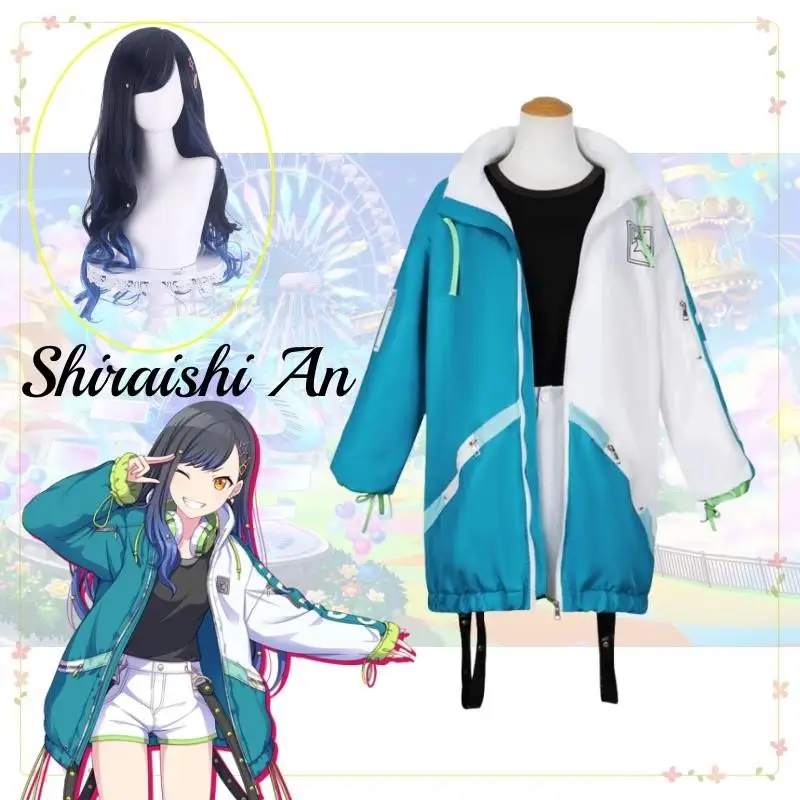 

Shiraishi An Project Sekai Colorful Stage Cosplay Vivid BAD SQUAD Cosplay Costume Clothes Wig Uniform Cosplay Stage Costume Set