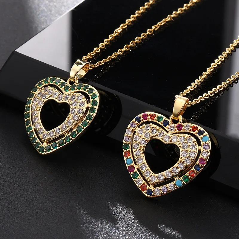 Necklace For Women's 18k Gold Plated Colorful Crystal Zircon Heart shaped Pendant Sweet Romantic Fashion Jewelry Couple Gift
Necklace For Women's 18k Gold Plated Colorful Crystal Zircon Heart shaped Pendant Sweet Romantic Fashion Jewelry Couple Gift