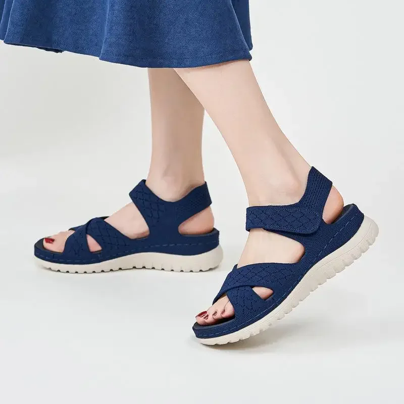Summer Women Flat Sandals Brand Woman Summer Holiday Shoes Bohemia Style Modern Sandals Pink Blue Big Size 42 DX361 9 S66d143dc0b18431f832eb9e56a67149f2