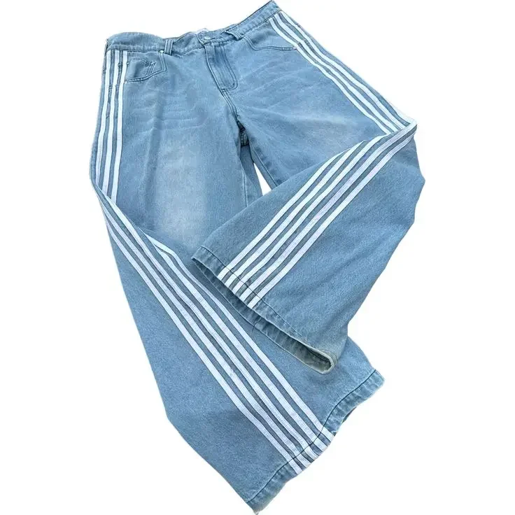 Y2k Harajuku Street Distressed Striped Blue Jeans Women's Korean Fashion Casual Straight Pants Classic Simple Loose Pants
Y2k Harajuku Street Distressed Striped Blue Jeans Women's Korean Fashion Casual Straight Pants Classic Simple Loose Pants