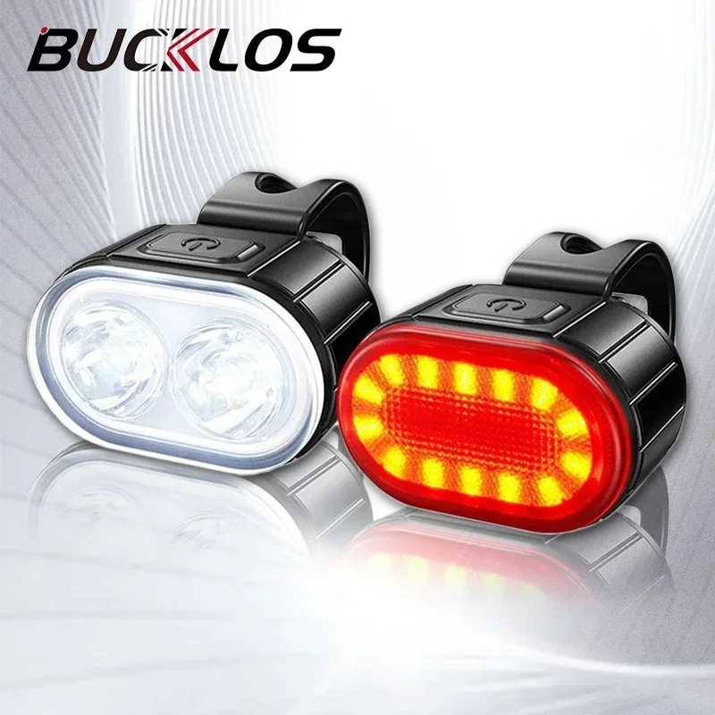 

Powerful Bike Light Set USB Rechargeable Bicycle Headlight & Taillight Easy To Install Cycling LED Lamp Mtb Accessories