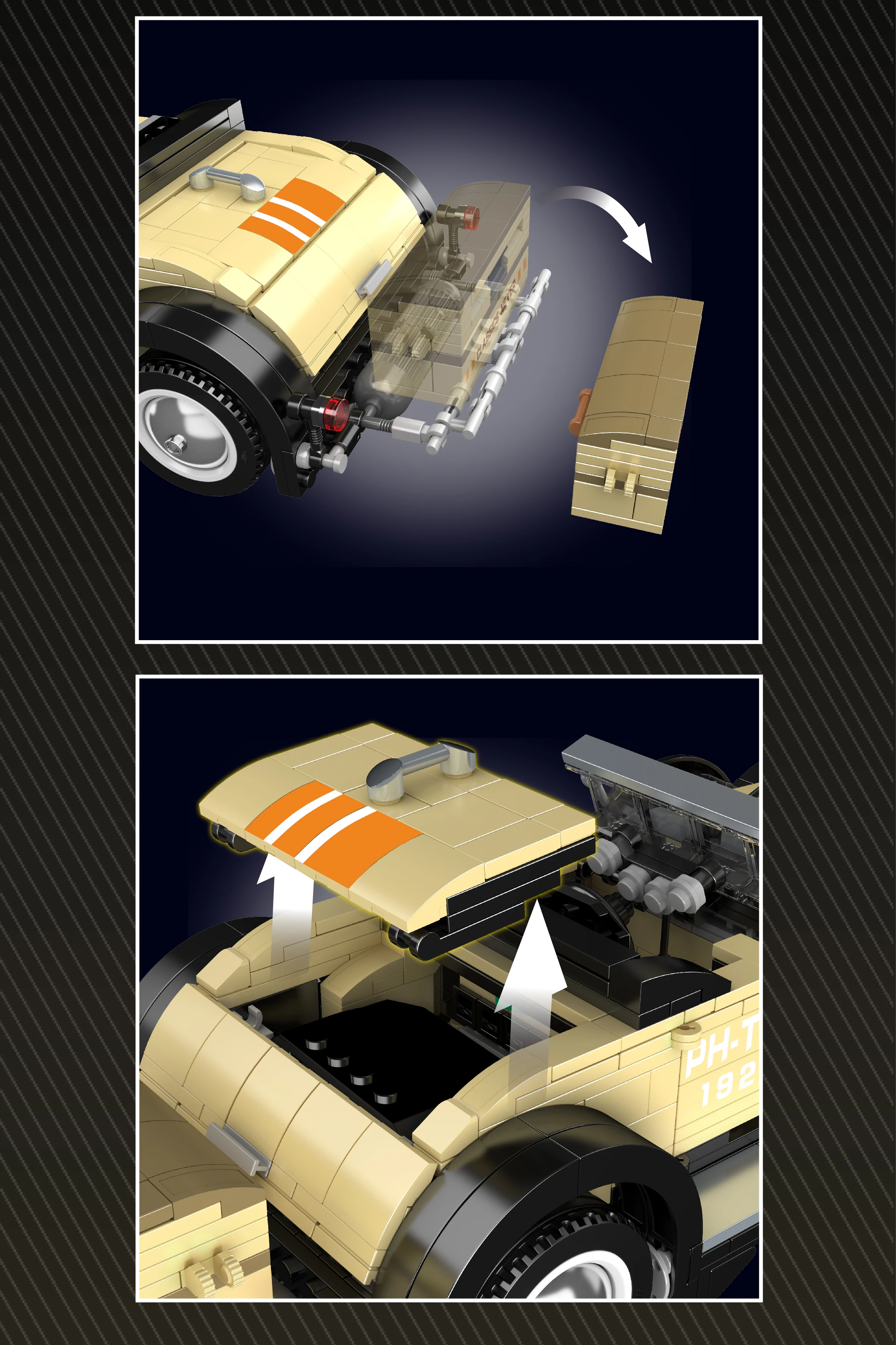 MOULD KING 10115 Creative Fantom Vintage Car Technical Building Blocks Car Toys for Boys MOULD KING 10115 Creative Fantom Vintage Car Technical Building Blocks Car Toys for Boys