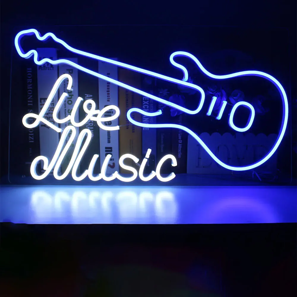Neon light guitar instrument music music logo neon decorative lights suitable for music scene nightclub scene festival gift
Neon light guitar instrument music music logo neon decorative lights suitable for music scene nightclub scene festival gift