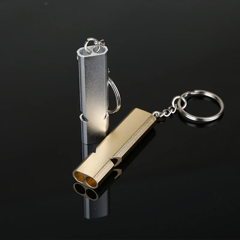 Portable Aluminum Safety Whistle For Outdoor Hiking Camping Survival Emergency Keychain Multi Tool Dual-tube Survival Whistle
Portable Aluminum Safety Whistle For Outdoor Hiking Camping Survival Emergency Keychain Multi Tool Dual-tube Survival Whistle
