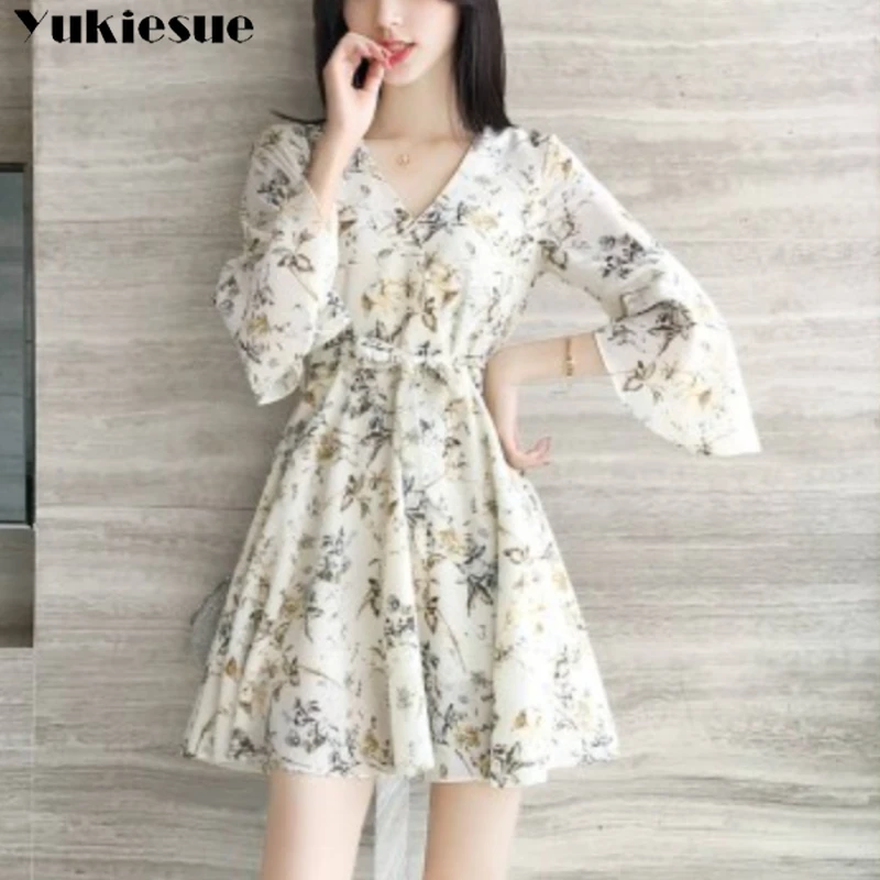 Женское винтажное платье выше колена, Элегантное повседневное платье с поясом в Корейском стиле, модель 2023 года 
Женское винтажное платье выше колена, Элегантное повседневное платье с поясом в Корейском стиле, модель 2023 года