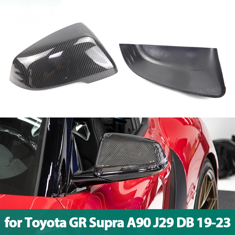 

Real Carbon Fiber Side wing Mirror cover Cap add-on for Toyota GR Supra A90 J29 DB 2019 2020 2021 2022 2023 2024