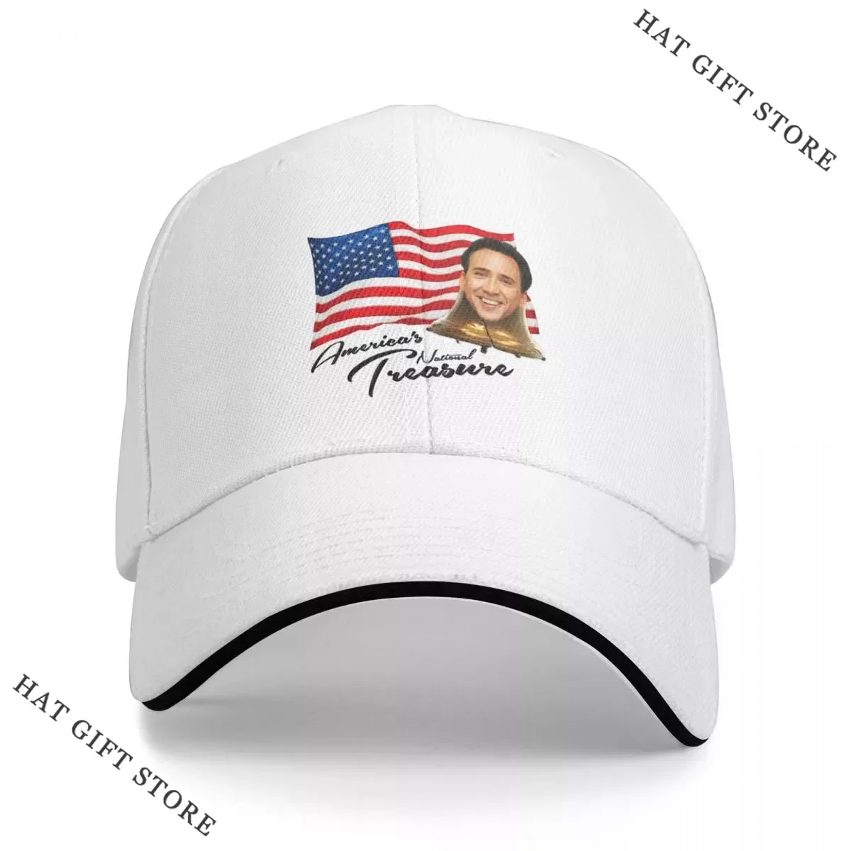 

Best America's National Treasure - Black Text Cap Baseball Cap Thermal Visor Sunhat Military Tactical Cap Men's Hats Women's