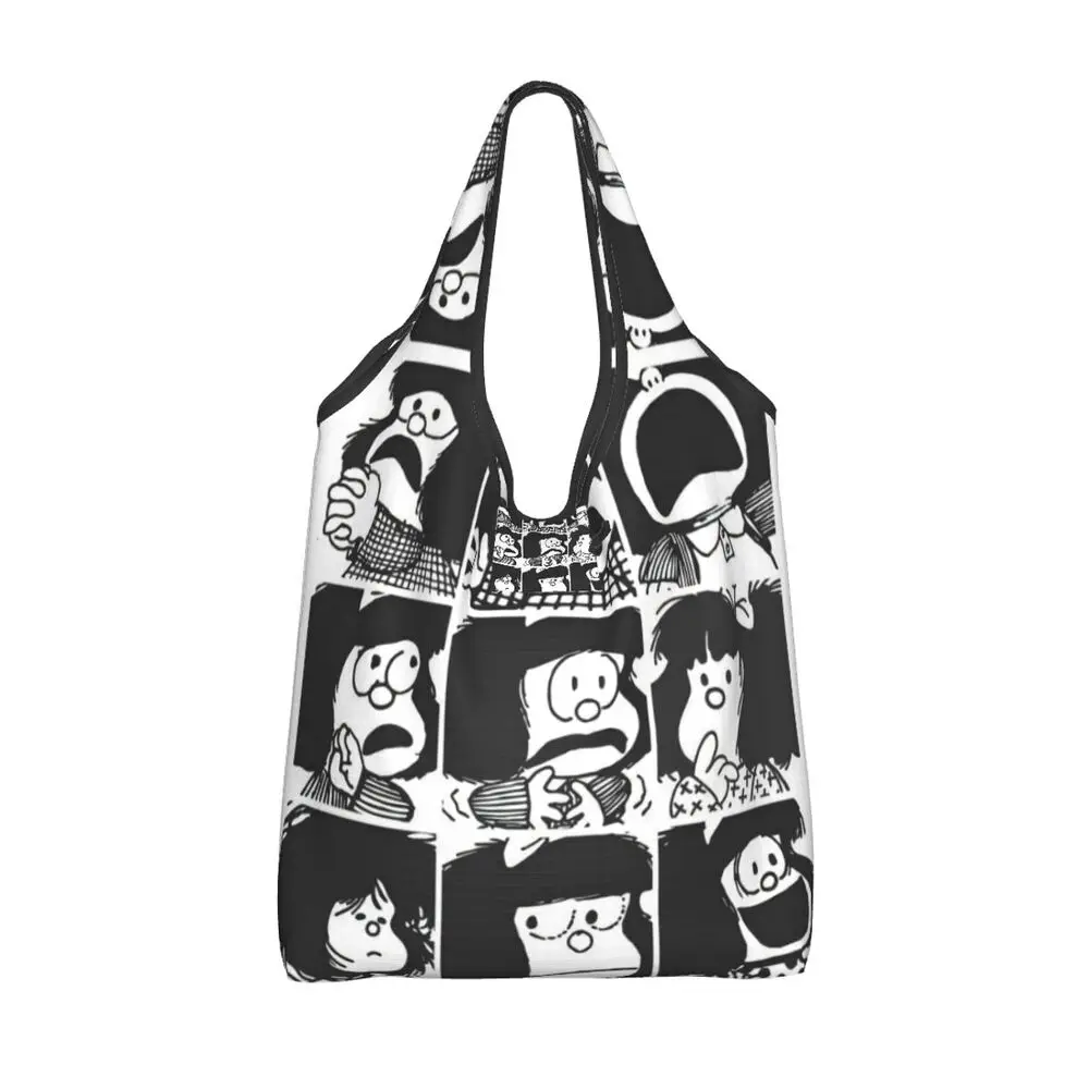Custom Vintage Mafalda Manga Grocery Shopping Bag 130 S66e621fa6e564418bda06cf917f6be7dc