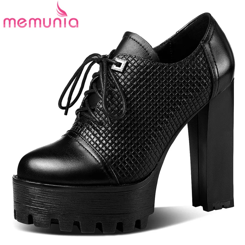MEMUNIA 2023 New Lace Up Genuine Leather Women's Shoes Office Ladies Platform Pumps Thick High Heels Spring Shoes
MEMUNIA 2023 New Lace Up Genuine Leather Women's Shoes Office Ladies Platform Pumps Thick High Heels Spring Shoes