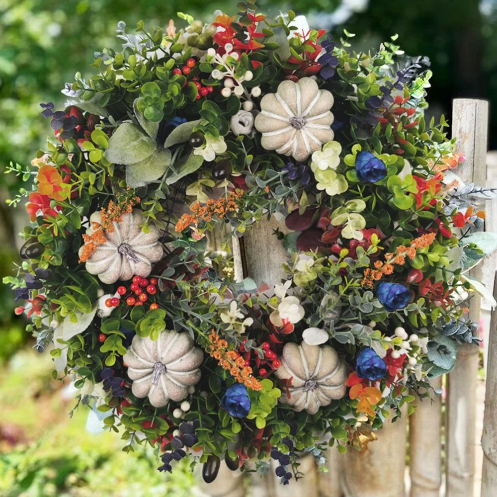 White Pumpkins Ranunculus Wreath Artificial Farmhouse Garland for Thanksgiving Window Wall Decor Front Door Wreath Home Decor
White Pumpkins Ranunculus Wreath Artificial Farmhouse Garland for Thanksgiving Window Wall Decor Front Door Wreath Home Decor