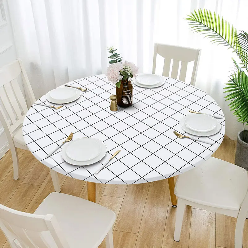 Tablecloth Round Table Cover Printing Waterproof Oilproof Stretch Tablecloths Fashion Style Dining Table Decor Coffee Table Pad
Tablecloth Round Table Cover Printing Waterproof Oilproof Stretch Tablecloths Fashion Style Dining Table Decor Coffee Table Pad