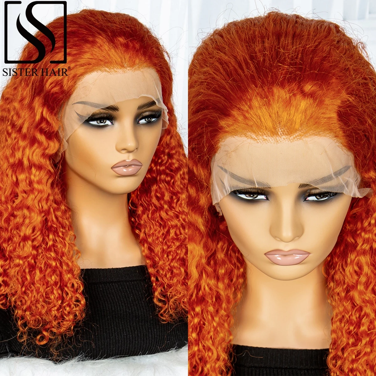 

250% Density Ginger Orange 13x4 Lace Frontal Water Wave Human Hair Wig Short Bob Wigs Lace Front Wigs Brazilian Remy Bob Wigs