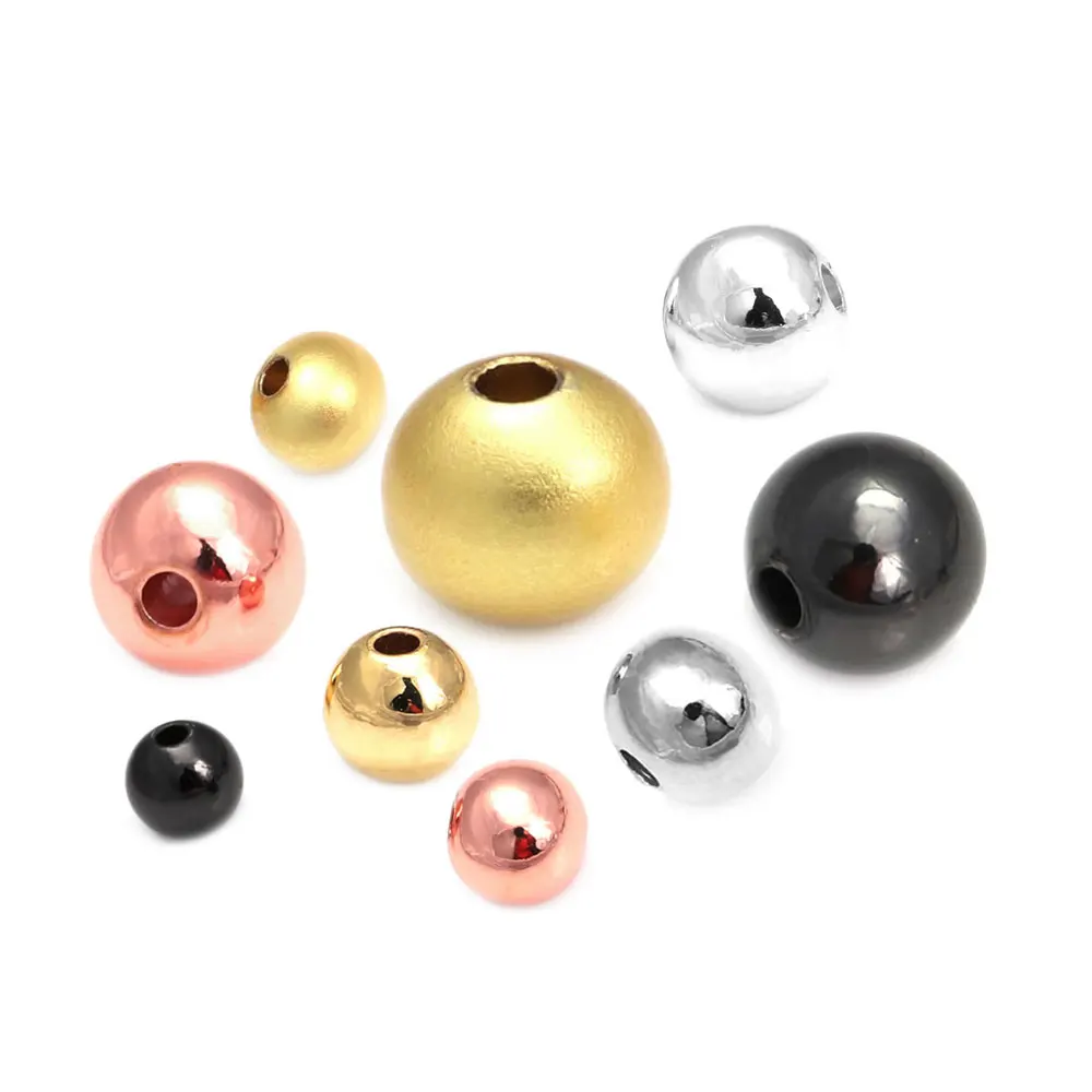 

2MM 2.5MM 3MM 4MM 5MM 6MM 8MM 10MM Brass Matte Gold Color Solid Round Ball Bracelets Beads Spacer Beads Jewelry Making Supplies