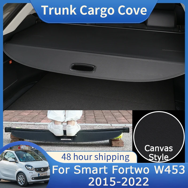 

For Smart Fortwo W453 2015~2022 Car Rear Trunk Cargo Cover Privacy Security Shield Retractable Waterproof Curtain Screen Shade