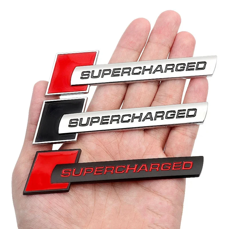 

3d Metal Supercharged Emblem Badge Decal Car Sticker For Audi Q7 S Line A6 C6 A8 D4 S4 B8 S6 C5 V6 Supercharged Logo Accessories