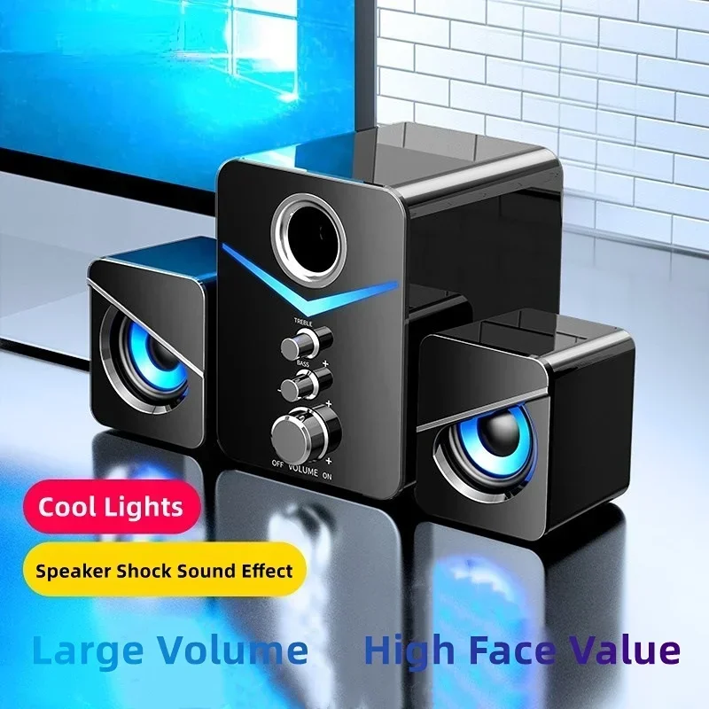 

Mini Speakers Desktop Computer MP3 Player Audio Bluetooth Speaker Home for PC Phone Subwoofer Multi-media Theater Sound System