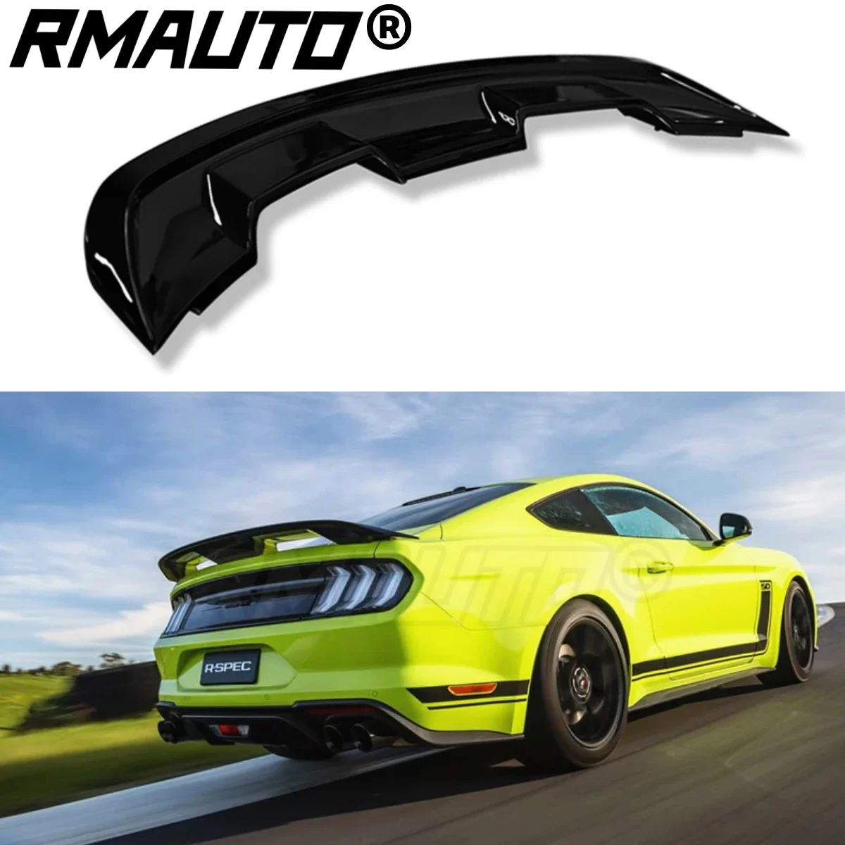 

RMAUTO GT500 Style Car Rear Trunk Spoiler Real Carbon Fiber Wing Lid For Ford Mustang 2015-2021 Rear Spoiler Wing Exterior Parts