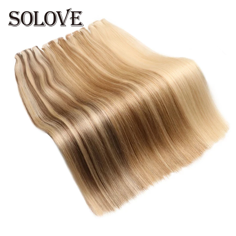 

Straight Silk Hair Weft Raw Virgin Human Hair Bundle Double Drawn Unproccessed Human Hair Natural Color Thick Hair End 100g/set