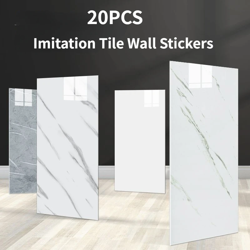 

Self-adhesive Marble Kitchen Imitation Tile Wall Stickers Bathroom Background Wall Renovation Waterproof Floor Stickers