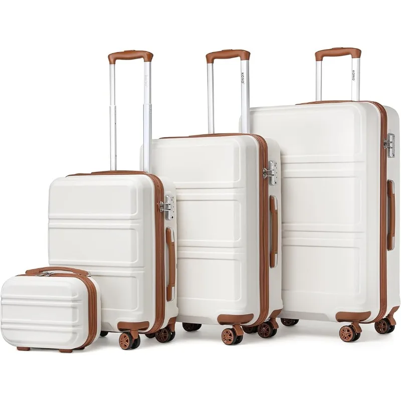 

Комплект чемоданов из 4 предметов, легкие дорожные чемоданы с вращающимися колесами TSA и замком, жесткие чемоданы на колесах 20 дюймов 24 дюйма 28 дюймов