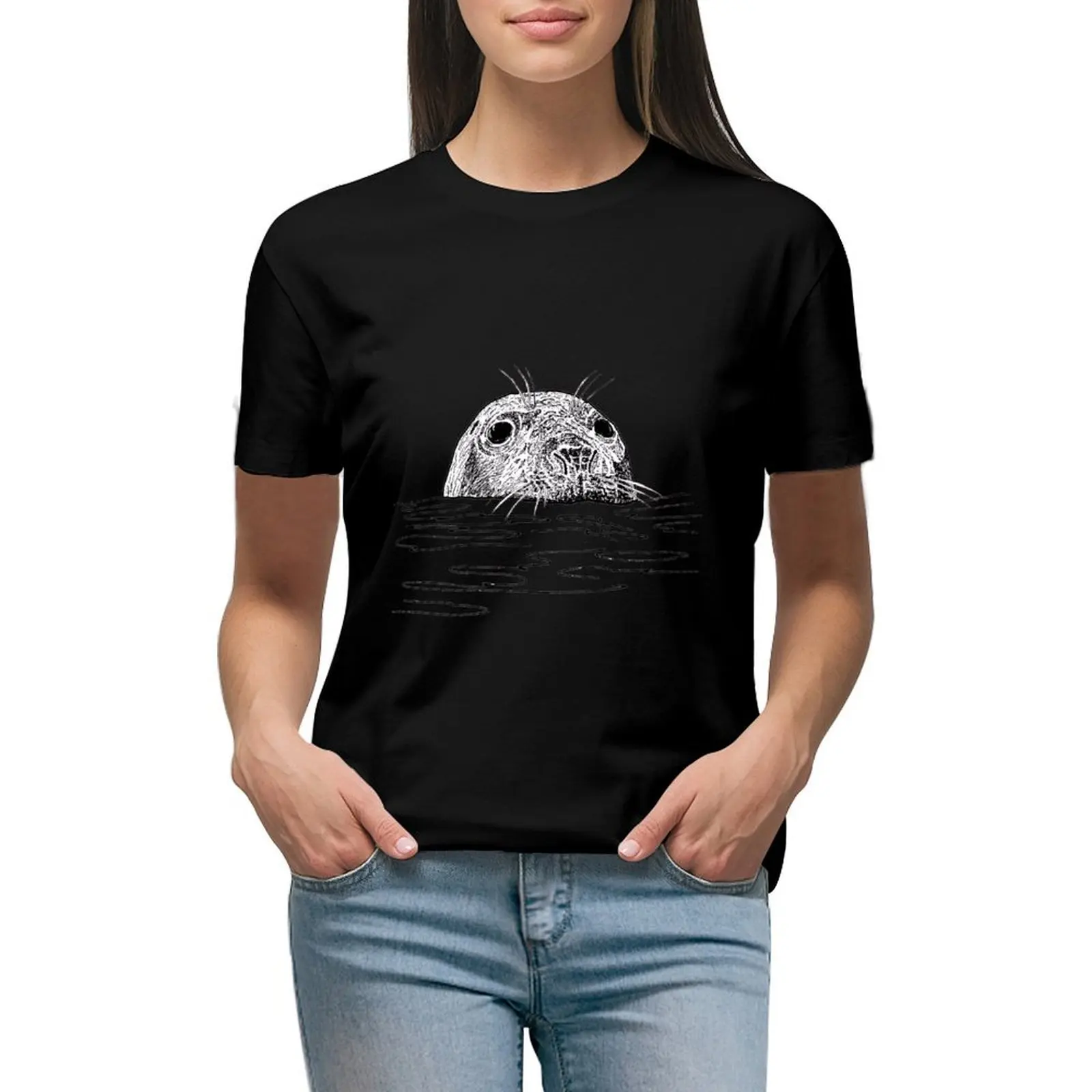 grey seal looking at you - love seals T-shirt oversized Short sleeve tee kawaii clothes white t-shirts for Women
grey seal looking at you - love seals T-shirt oversized Short sleeve tee kawaii clothes white t-shirts for Women