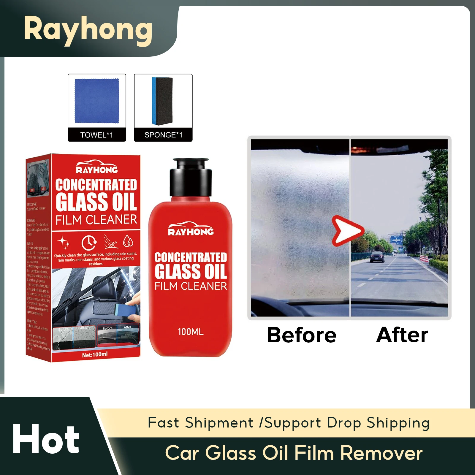Car Glass Oil Film Remover Windshield Cleaning Polishing Agent Water Stains Removal Clear Vision Rainproof Car Detailing Cleaner
Car Glass Oil Film Remover Windshield Cleaning Polishing Agent Water Stains Removal Clear Vision Rainproof Car Detailing Cleaner