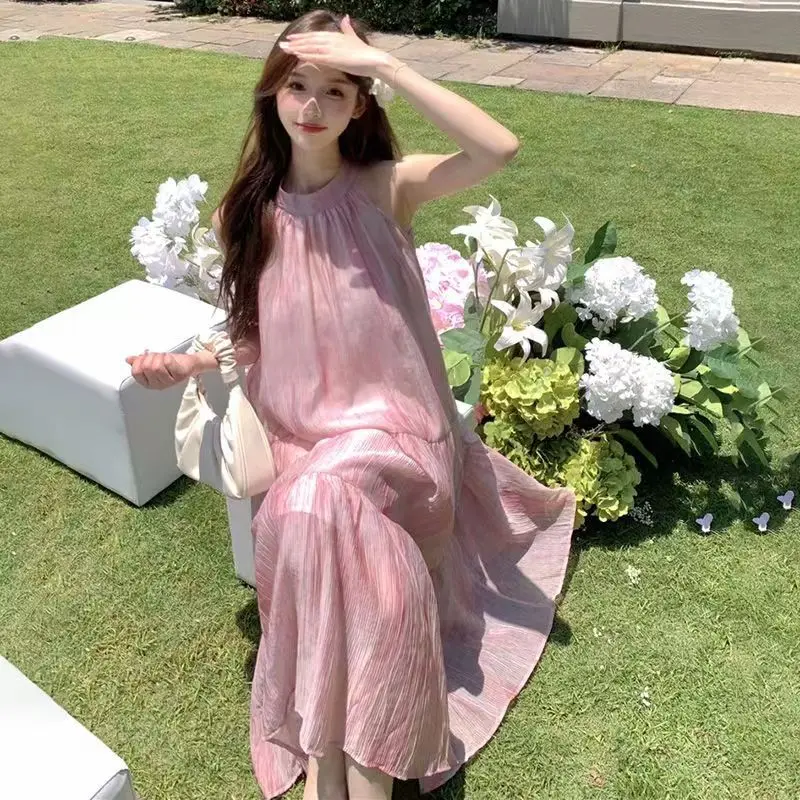 Summer new high-end pink neck tie up dress for women's spring 2024 new French loose holiday style long skirt beach skirt
Summer new high-end pink neck tie up dress for women's spring 2024 new French loose holiday style long skirt beach skirt