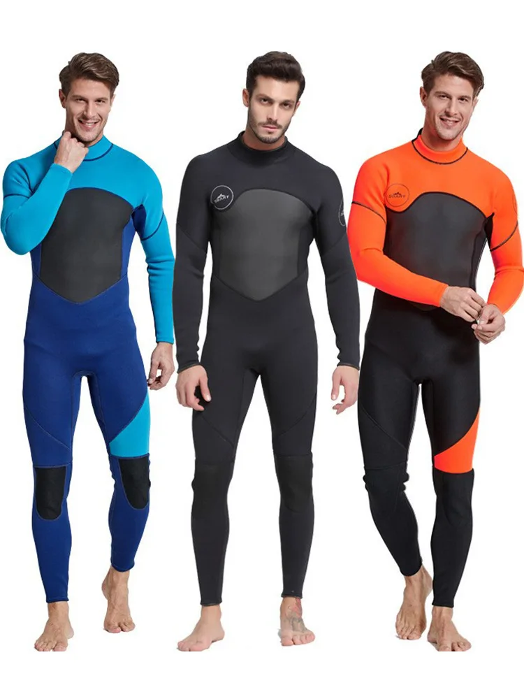 

Men Wetsuit Neoprene Wet Suit 3mm Thermal Scuba Gear Back Zip Ultra Stretch Swimsuit Full Body Warm Diving Surfing Snorkel Suits