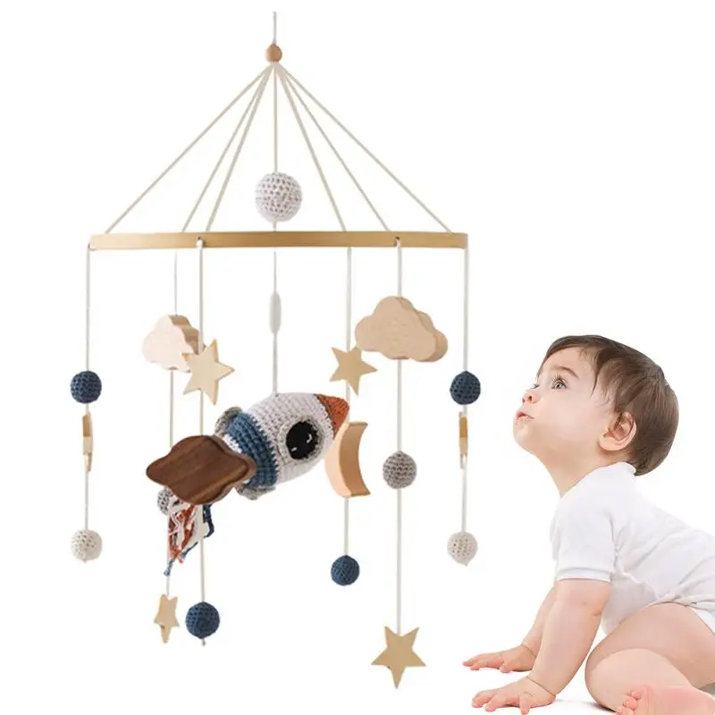 

Nursery Bed Bell Mobile Wooden Nursery Toys Soother Toy Rotating Decorative Wind Chime Crib And Bed Bell For 0-3 Year Old Babies