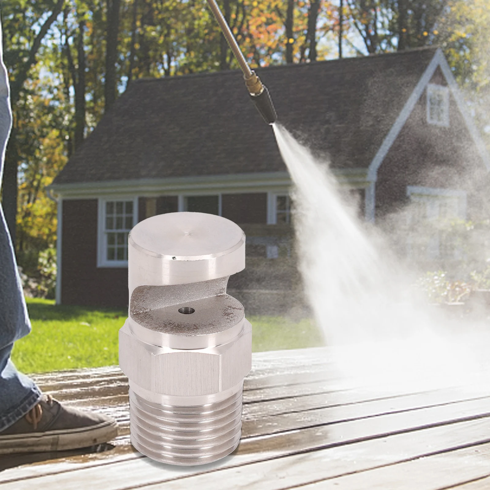 42*20.7mm Wide Spray Angle Boomless Nozzle (1/2" BSP) Stainless Steel Deflector Sprayer 140-170 Degree Spray Angle
42*20.7mm Wide Spray Angle Boomless Nozzle (1/2" BSP) Stainless Steel Deflector Sprayer 140-170 Degree Spray Angle