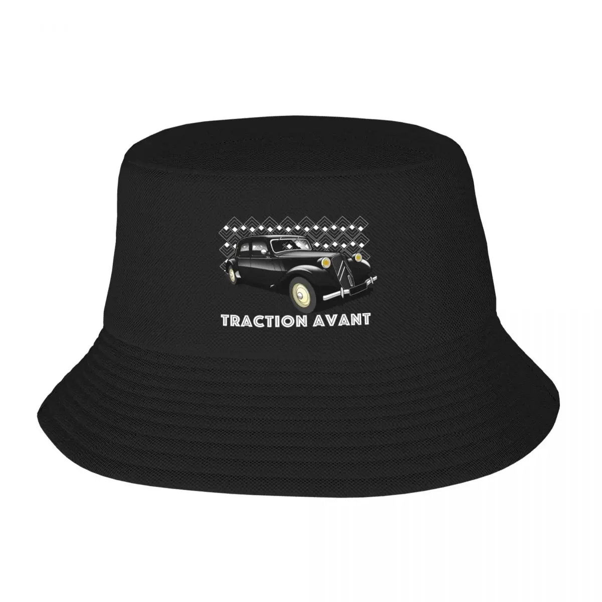 

New Traction Avant 3/4 outline graphic illustrationCap Bucket Hat Golf Cap Horse Hat Baseball Cap Men Women's