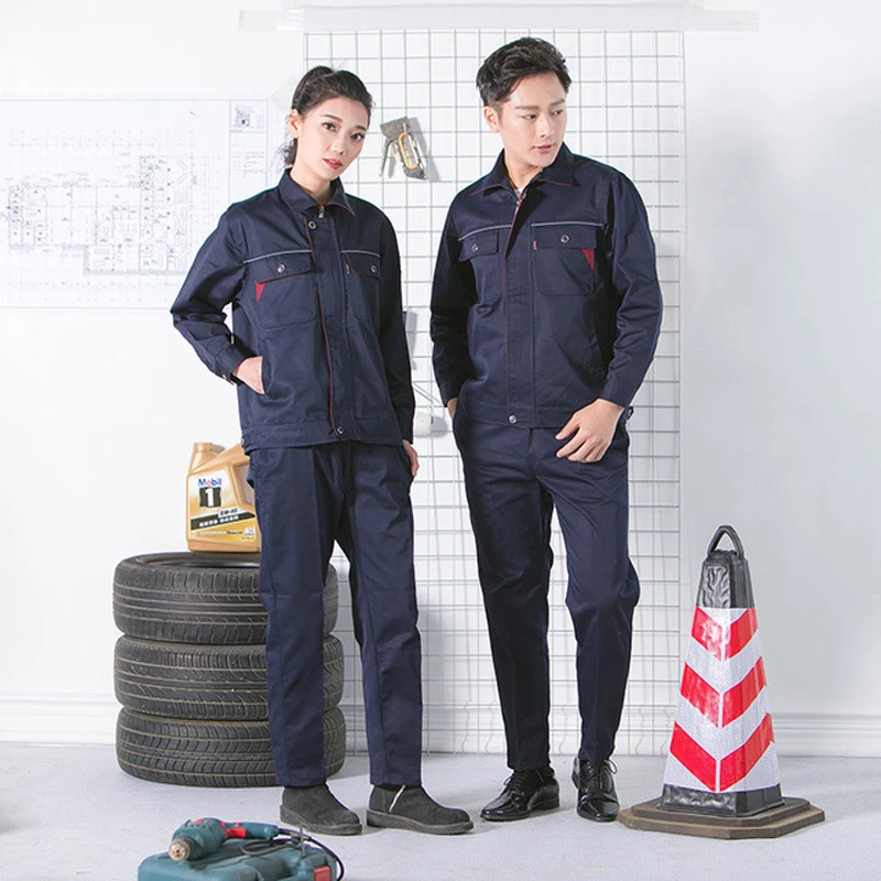 

New 2021 Men Women Auto Repair Tooling Uniforms Factory Service Welding Engineering Labor Long Sleeve Insurance Overalls Suit