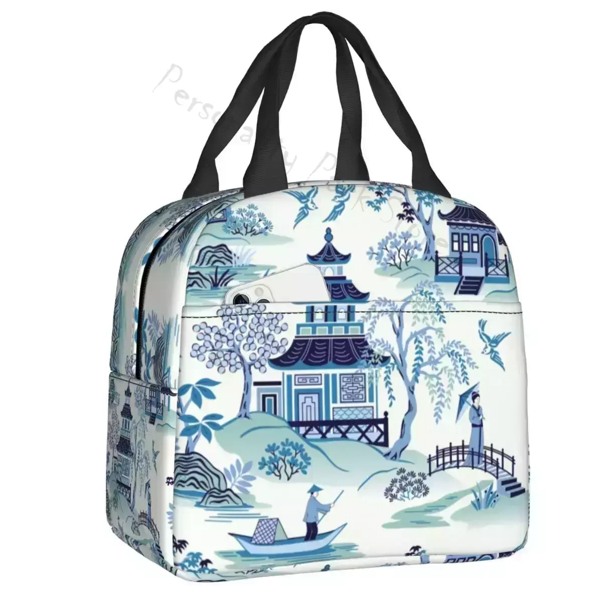 Chinoiserie Pagoda Blue Antique Willow Ware Insulated Lunch Tote Bag For Thermal Cooler Food Lunch Box Work School Travel
Chinoiserie Pagoda Blue Antique Willow Ware Insulated Lunch Tote Bag For Thermal Cooler Food Lunch Box Work School Travel
