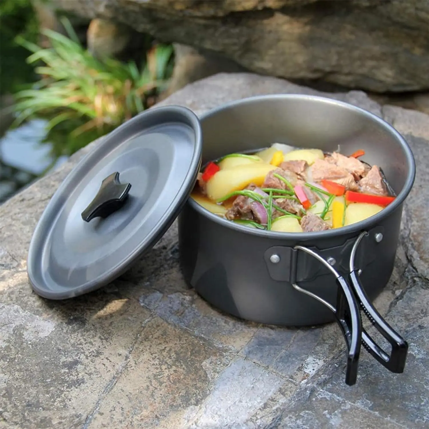 Camping Cookware Portable Non-Stick Cooking Backpacking Kit Outdoor Backpacking Picnic Cookware Kit Lightweight Pots Pan Kettle
Camping Cookware Portable Non-Stick Cooking Backpacking Kit Outdoor Backpacking Picnic Cookware Kit Lightweight Pots Pan Kettle