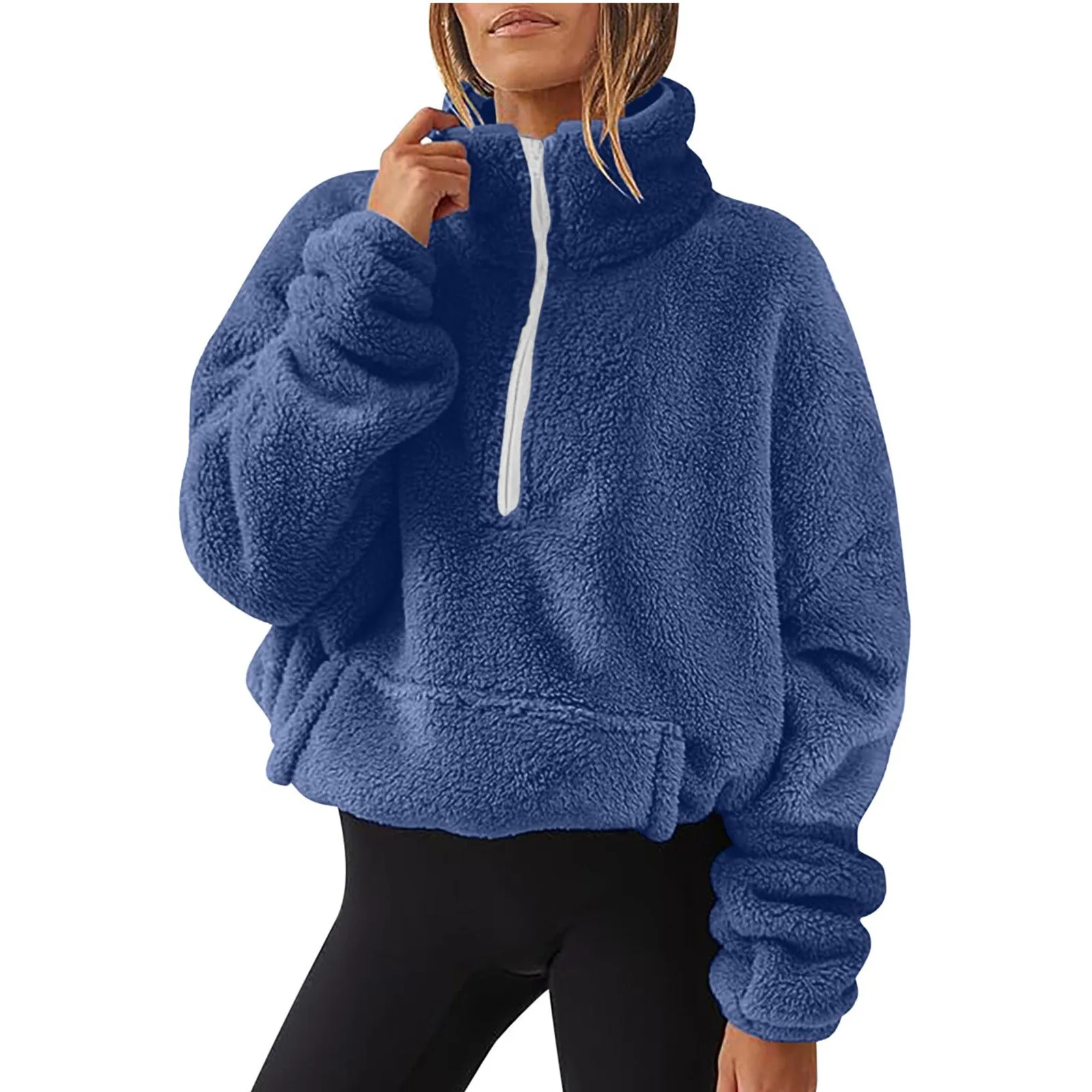 Women's Casual And Soft Comfortable Turtleneck Half Zip Solid Color Fleece Jackets For Autumn And Winter
Women's Casual And Soft Comfortable Turtleneck Half Zip Solid Color Fleece Jackets For Autumn And Winter