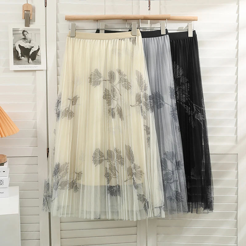 Chic Print Mesh Full Skirt High Waist Elegant Korean Fashion Fairycore A-line Sweet Casual Summer Clothing
Chic Print Mesh Full Skirt High Waist Elegant Korean Fashion Fairycore A-line Sweet Casual Summer Clothing
