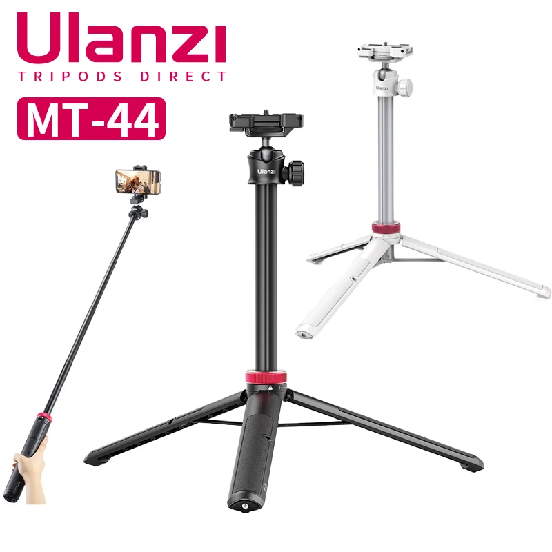 

Ulanzi MT-44 Selfie Stick Universal Tripod with Phone Clamp for iPhone Samsung Smartphone SLR Camera 42 Inch Ground Bracket