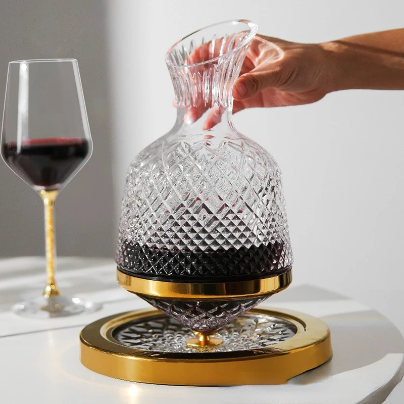 

Высококачественное Хрустальное стекло 360 Вращающийся графин стакан 1500 мл графин диспенсер для вина аэратор зеркальный кувшин подарок украшение бара