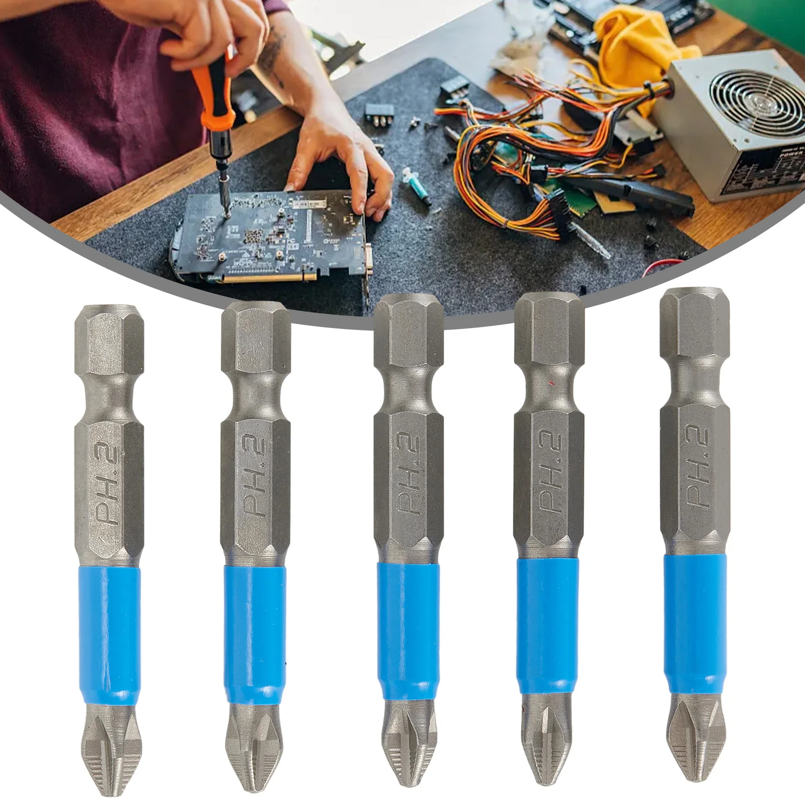 5pcs 50mm PH2 Cross Magnetic Screwdriver Bits Anti Slip 6.35mm Hex Shank For Electric screwdriver Power Tool Accssories
5pcs 50mm PH2 Cross Magnetic Screwdriver Bits Anti Slip 6.35mm Hex Shank For Electric screwdriver Power Tool Accssories