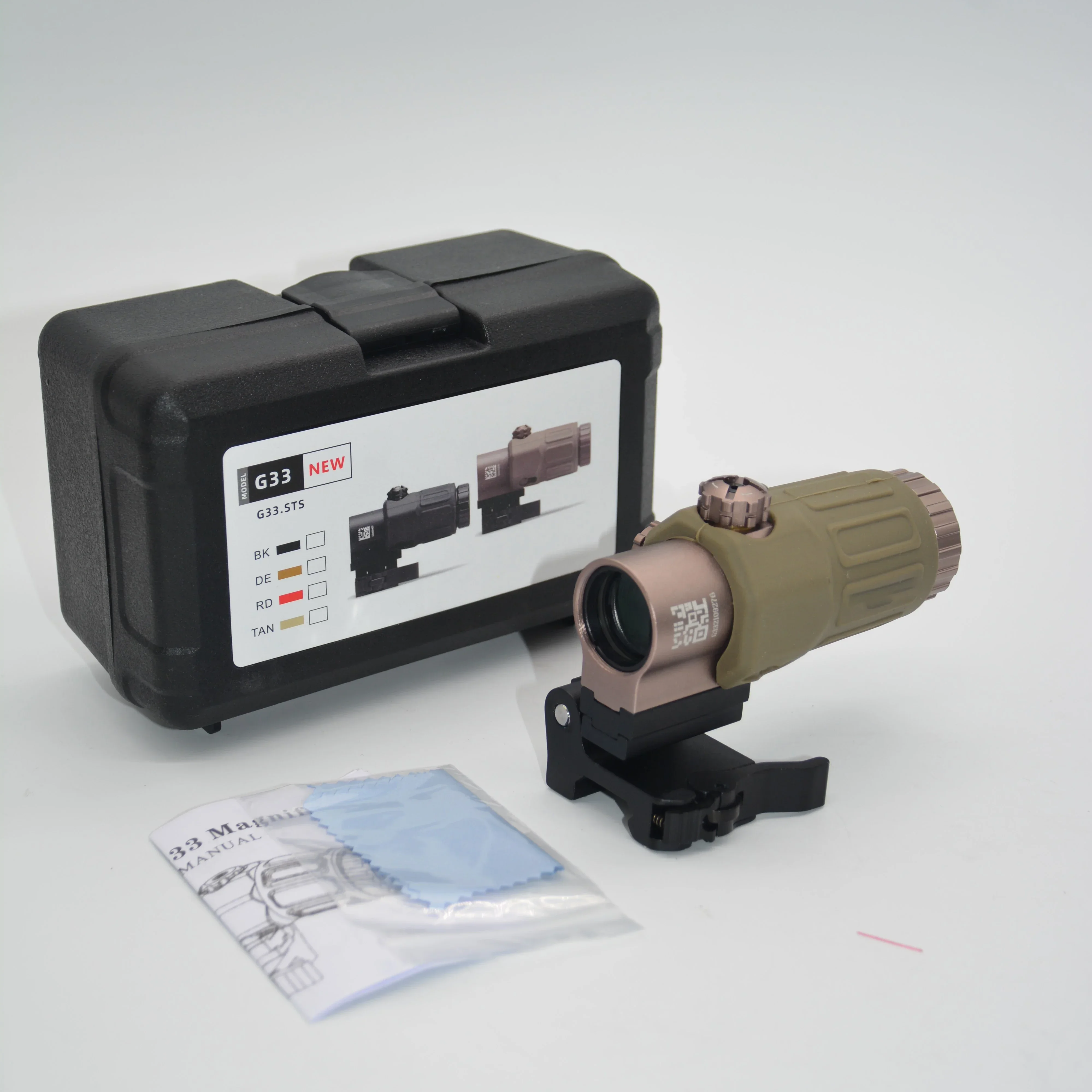 Tacitical G33 Magnifier Sight 3X with Switch to Side Qick Detach QD Mount for Hunting with Full Markings
Tacitical G33 Magnifier Sight 3X with Switch to Side Qick Detach QD Mount for Hunting with Full Markings