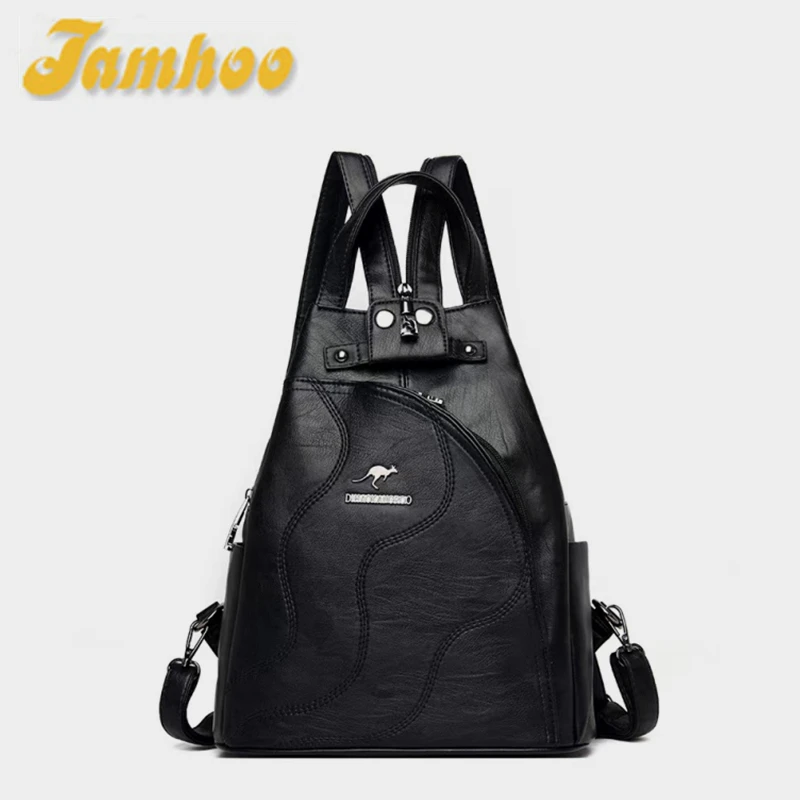 

Jamhoo New Leather Women Backpack Large Capacity School Bags for Teenage Girls Anti-theft Travel Backpack Shoulder Bag Mochila