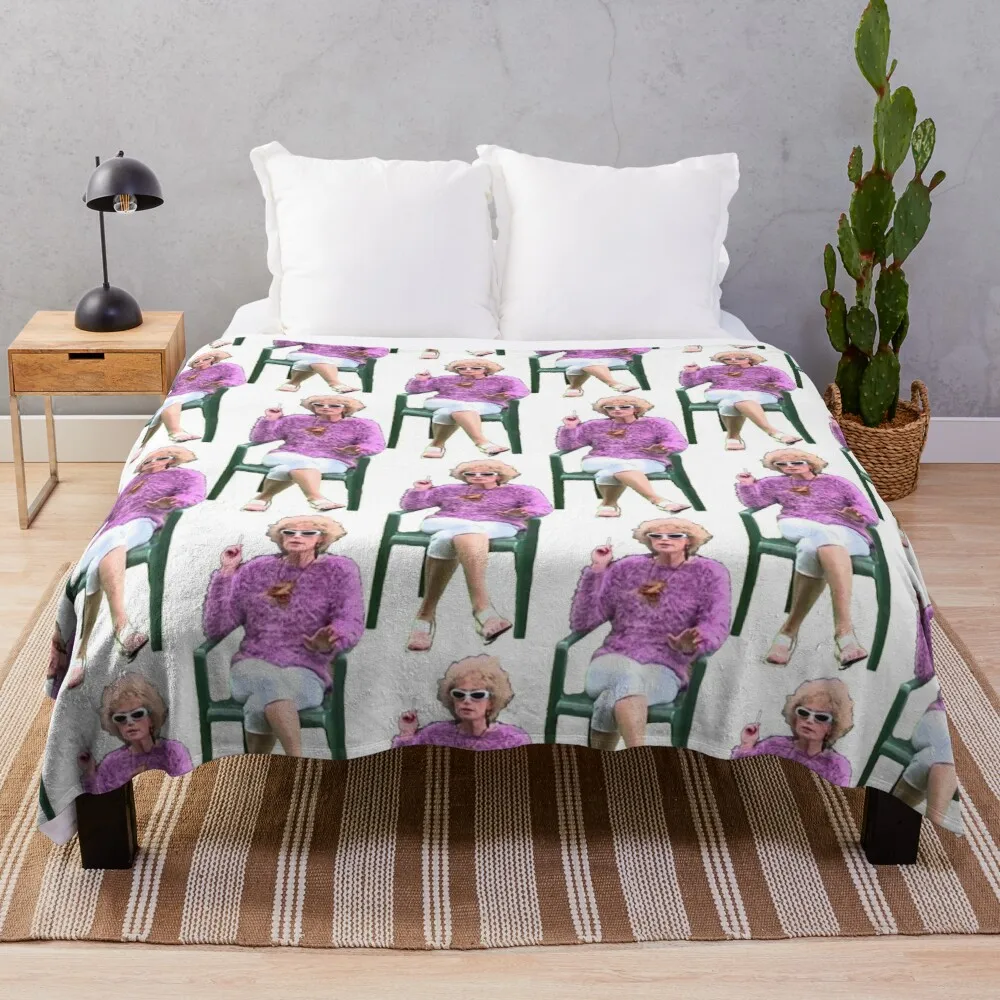 

Kath and Kim: Kath Having a Smoke Throw Blanket Decorative Bed Blankets Thin Blanket Thermal Blankets For Travel