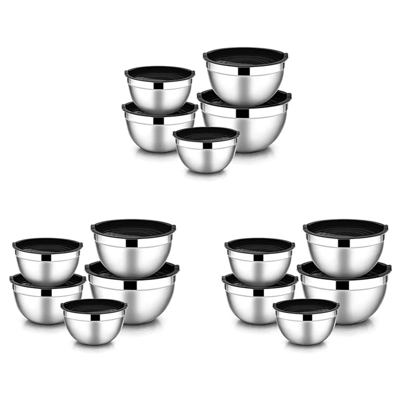 15 Pcs Mixing Bowl,Stainless Steel Stackable Salad Bowl With Airtight Lid,Serving Bowl For Kitchen Cooking Baking,Etc-ABUX
15 Pcs Mixing Bowl,Stainless Steel Stackable Salad Bowl With Airtight Lid,Serving Bowl For Kitchen Cooking Baking,Etc-ABUX