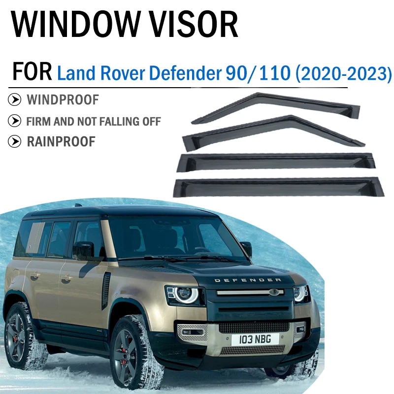 

2020-2023 FOR Land Rover Defender 90 110 L663 Window Visor Deflector Visors Shade Sun Rain Guard Smoke Cover Shield Awning Trim