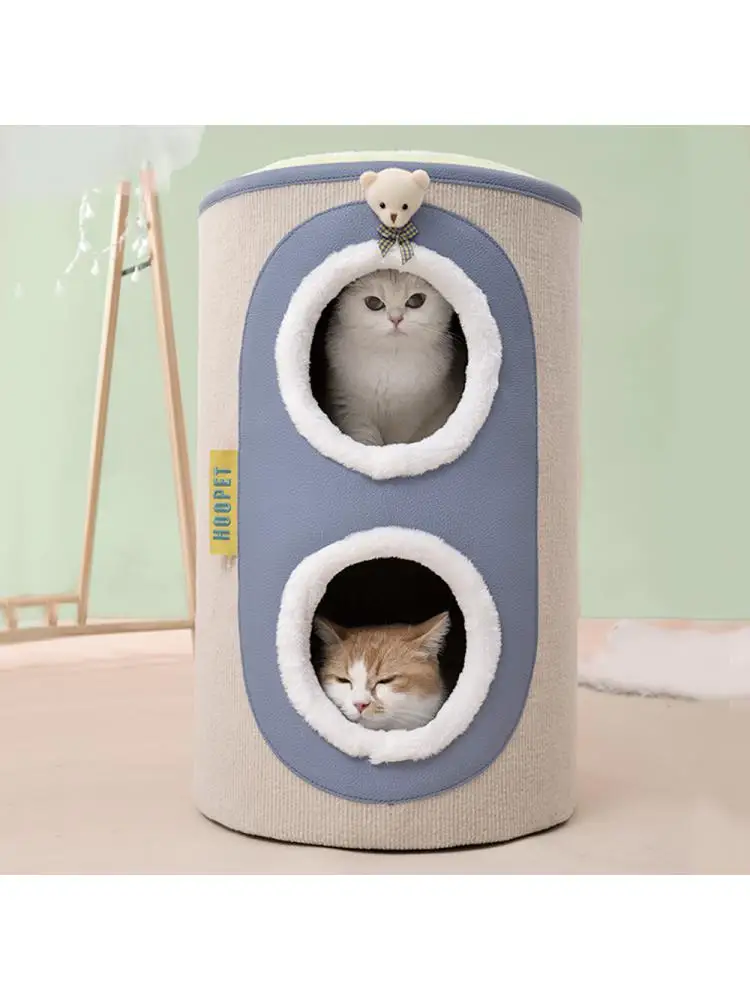 Cat Climbing Frame Scratch Resistant Double Column Enclosed House, Four Seasons General Pet Products, New
Cat Climbing Frame Scratch Resistant Double Column Enclosed House, Four Seasons General Pet Products, New