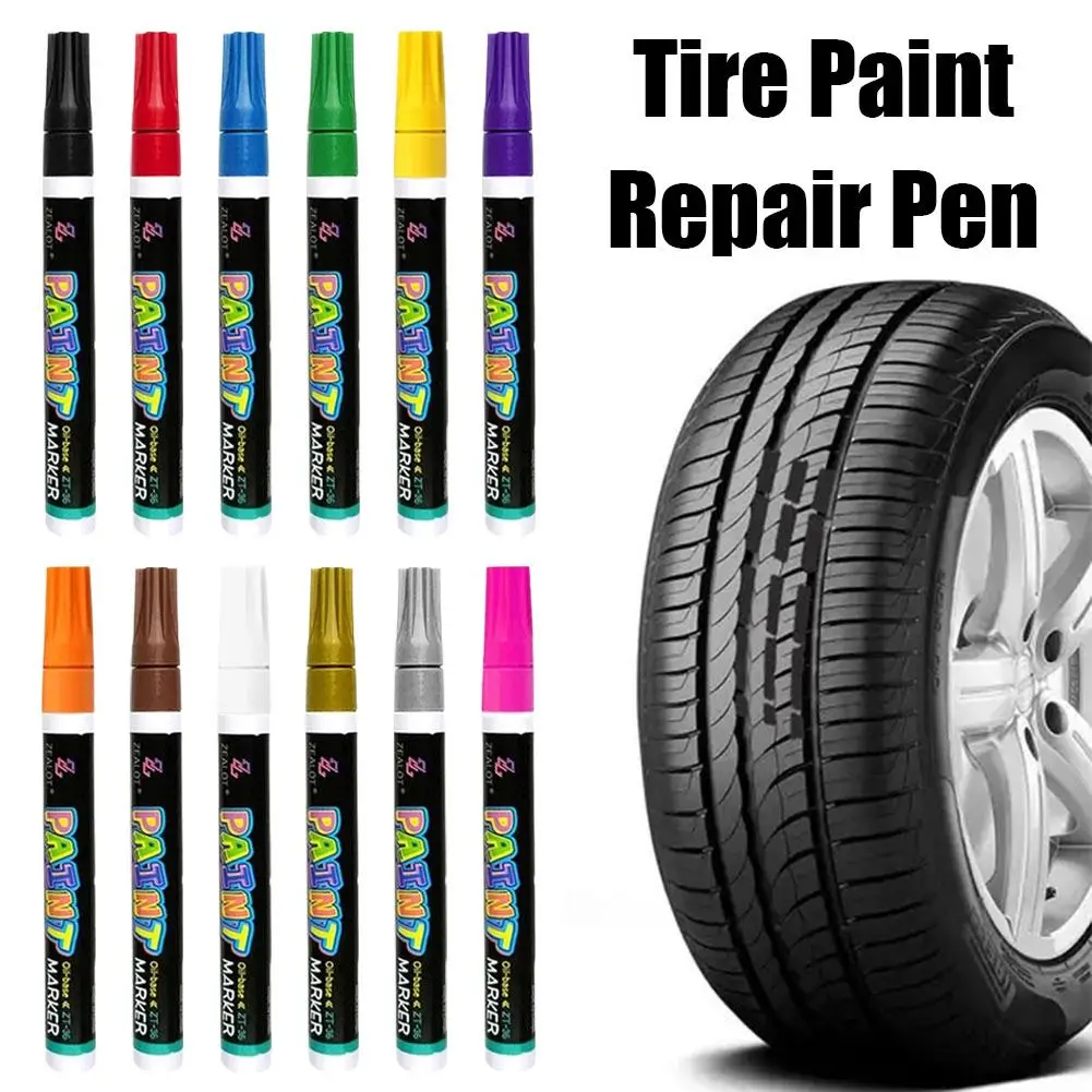 

1pcs 12 Colors Tire Paint Pen Marker Waterproof White Pens Marker Glass Metal Rubber Tread Markers Fabric Paint Tire Paint P5i1