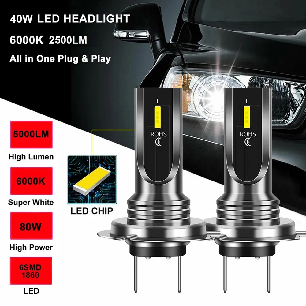 120W CSP H7 LED Headlight Replacement Xenon High/Low Beam Kit Bulbs Signal Car Daytime Running Lights Beam 6000K Canbus
120W CSP H7 LED Headlight Replacement Xenon High/Low Beam Kit Bulbs Signal Car Daytime Running Lights Beam 6000K Canbus