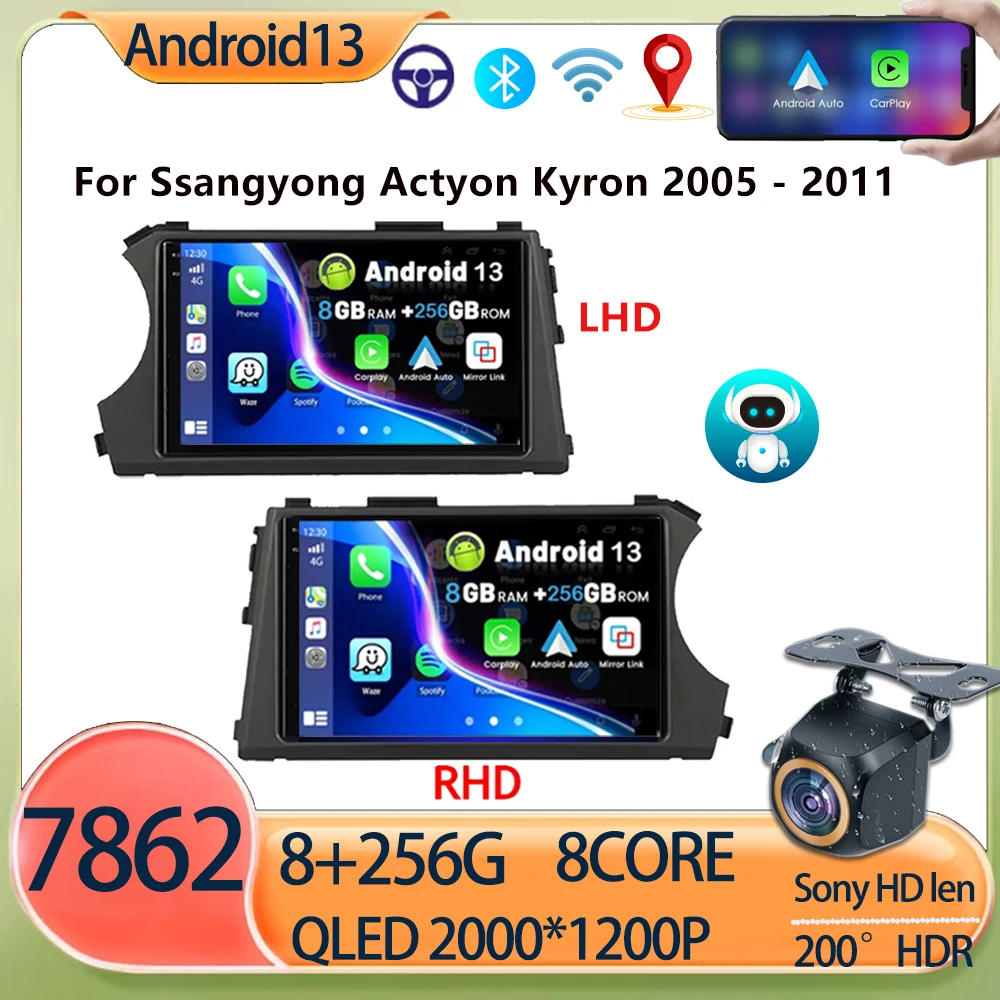 

For Ssangyong Actyon Kyron 2005 - 2011 Navigation GPS Head Unit Autoradio Carplay Android Auto Car Radio Multimedia Video Player