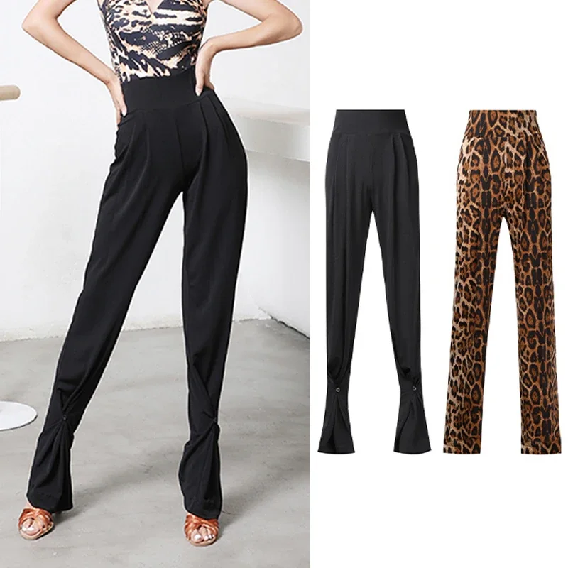 New Latin Dance Pants Women High Waist Wide Leg Black/Leopard Latin Practice Trousers Cha Cha Ballroom Dance Clothes
New Latin Dance Pants Women High Waist Wide Leg Black/Leopard Latin Practice Trousers Cha Cha Ballroom Dance Clothes